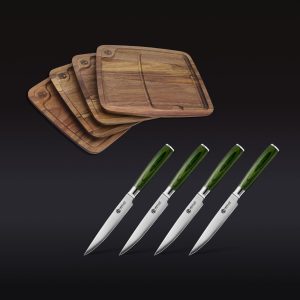 Steak Knife & Bistecca Plate Set. 8-pc (Green)